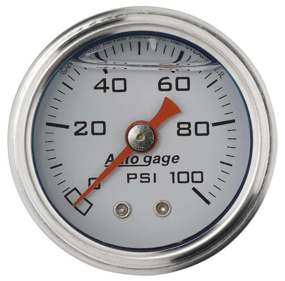1-1/2in Pressure Gauge 0-100psi- White - Burlile Performance Products
