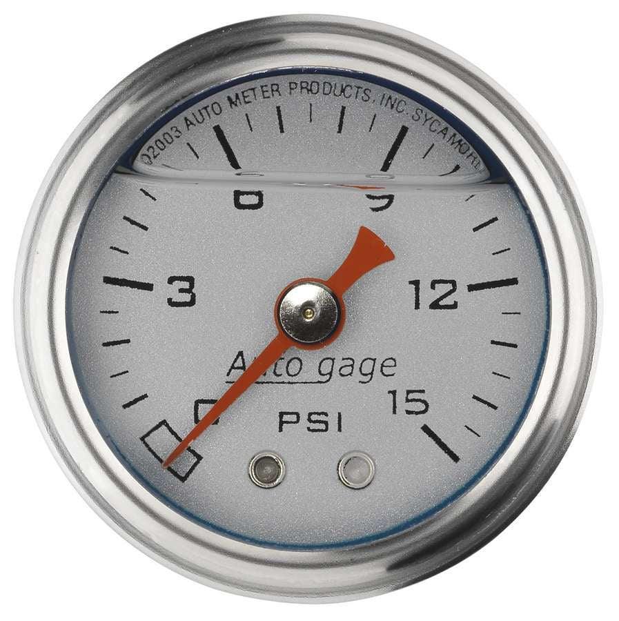1-1/2in Pressure Gauge - 0-15psi - Silver Face - Burlile Performance Products