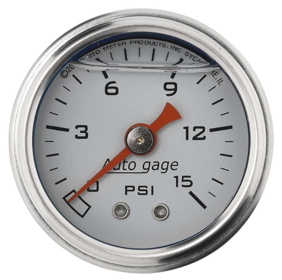 1-1/2in Pressure Gauge 0-15psi- White - Burlile Performance Products