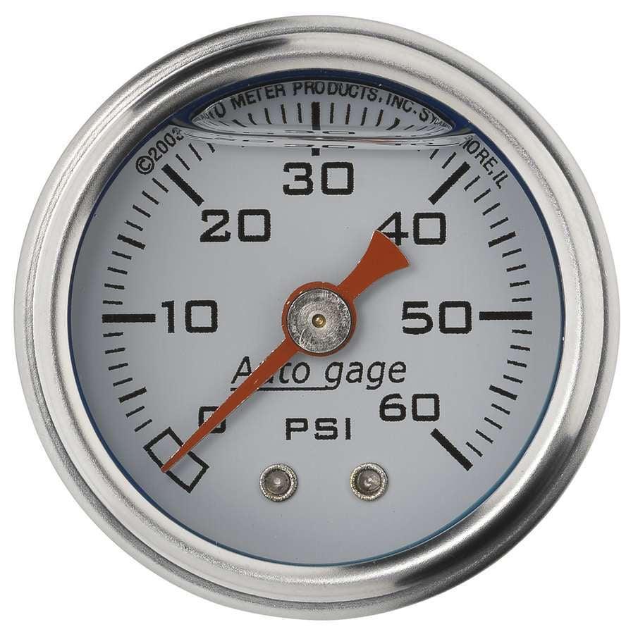 1-1/2in Pressure Gauge 0-60psi- White - Burlile Performance Products