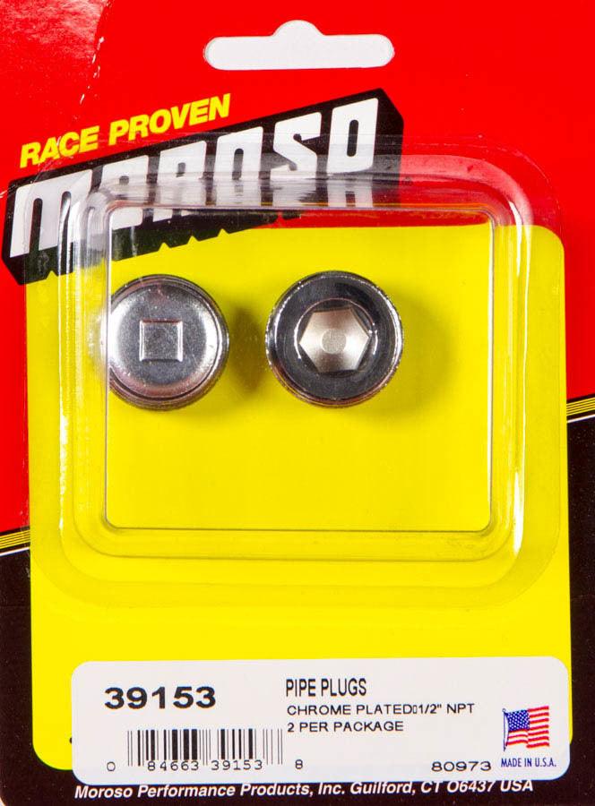 1/2in. NPT Chrome Pipe Plug 2 Per Package - Burlile Performance Products