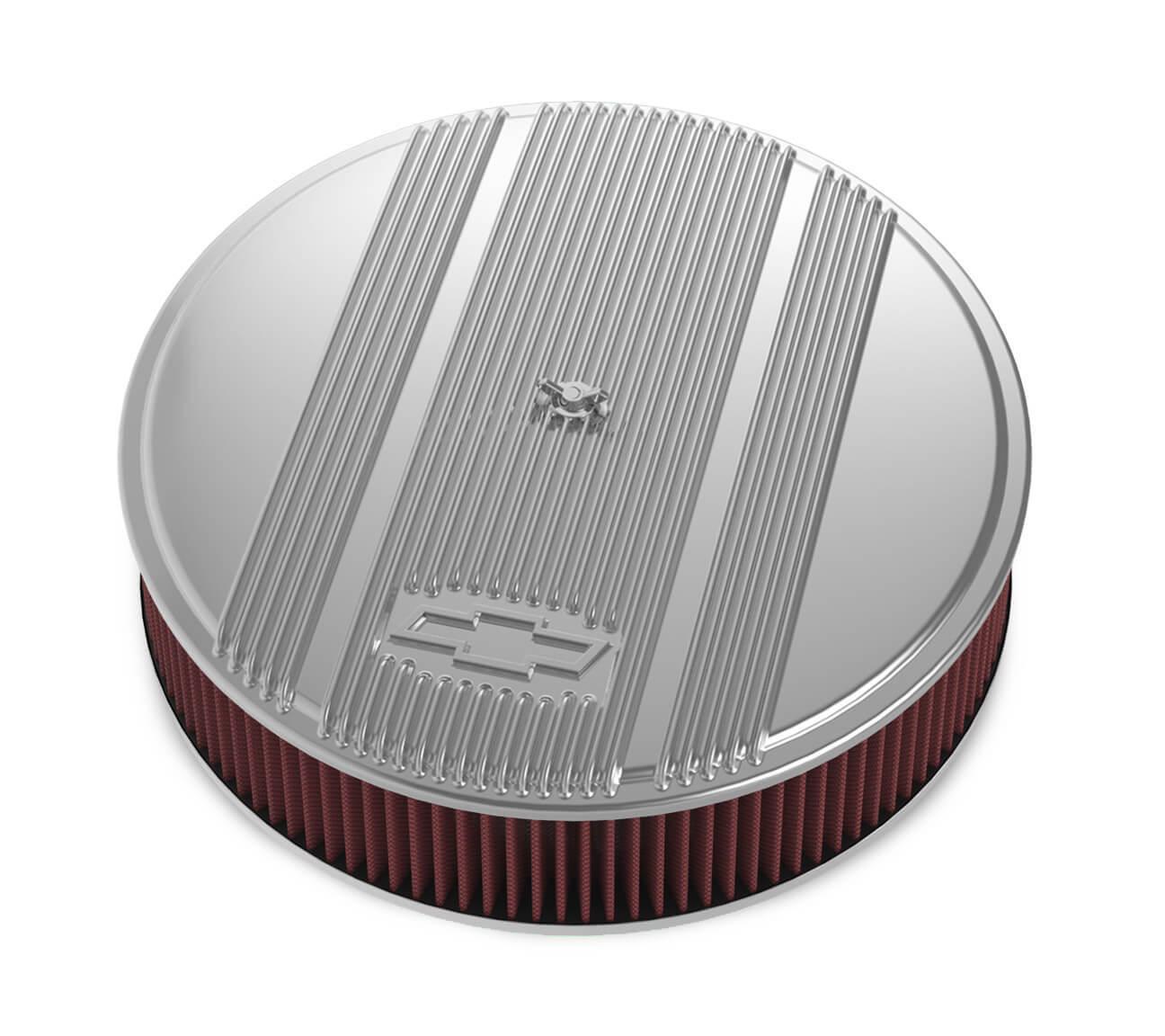 14 x 3 Air Cleaner Finned Bowtie Polished - Burlile Performance Products