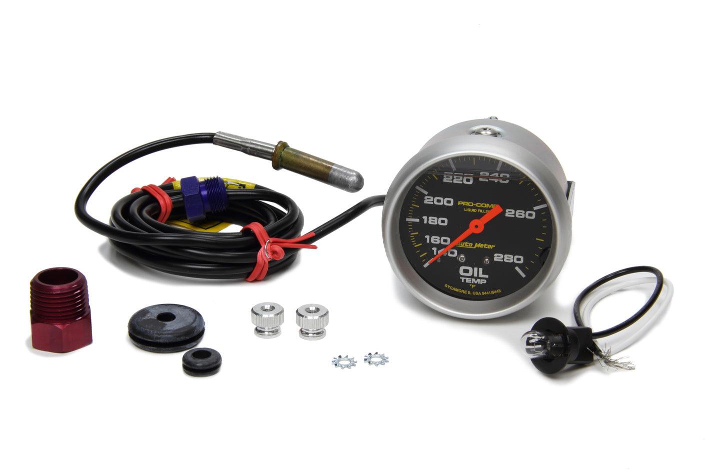 140-280 Oil Temp Gauge with 6ft Capillary Tube - Burlile Performance Products