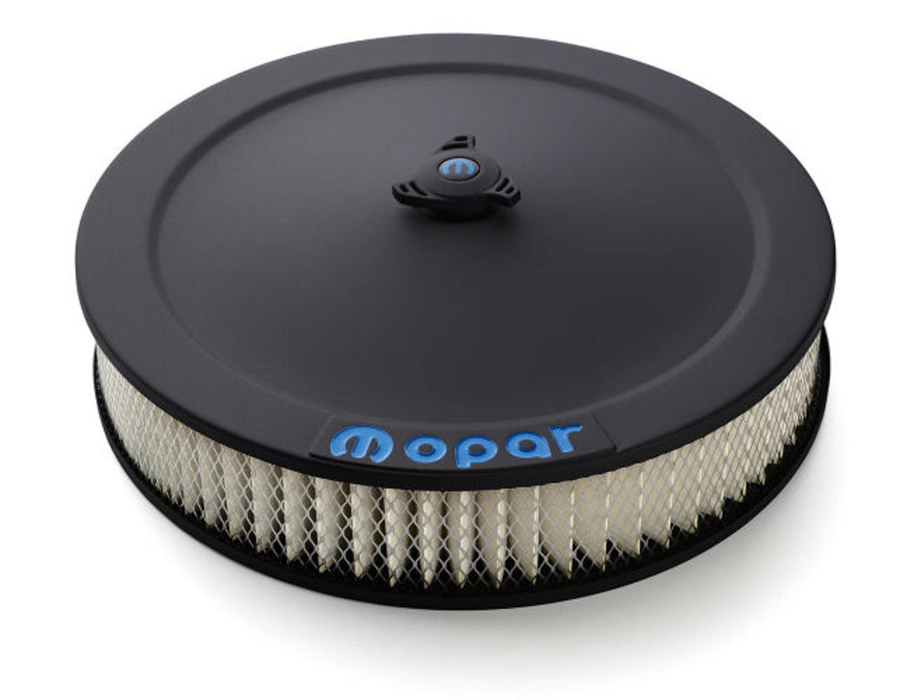 14in Air Cleaner Blue MO PAR Emblem Black Crinkle - Burlile Performance Products