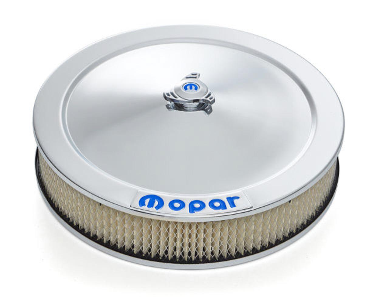 14in Air Cleaner Blue MO PAR Emblem Chrome - Burlile Performance Products