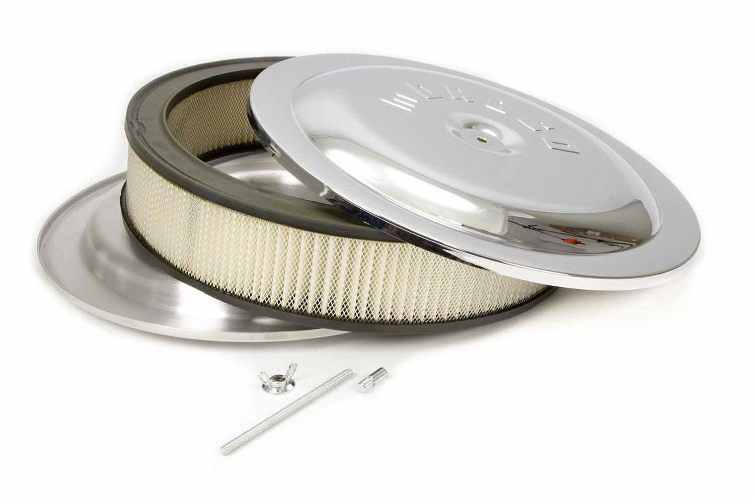 14x3 Air Cleaner Kit w/Raised Bottom Chrome - Burlile Performance Products