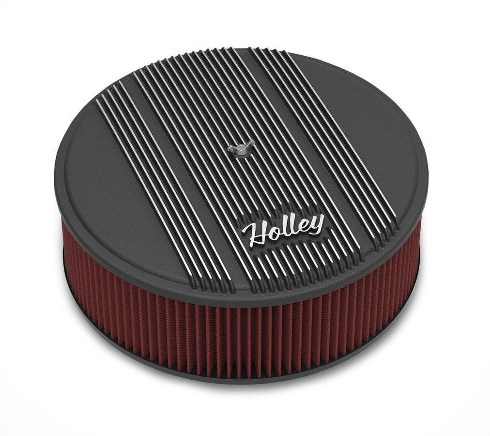 14x4 Die Cast Finned Alm Air Cleaner Black - Burlile Performance Products