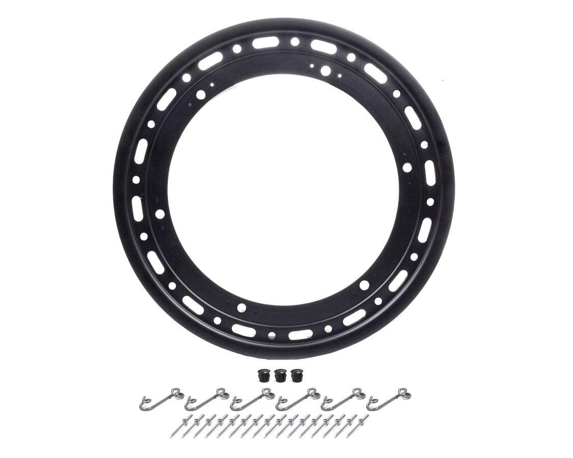 15in 16 Hole Bead Lock Ring w/6-Tabs - Black - Burlile Performance Products
