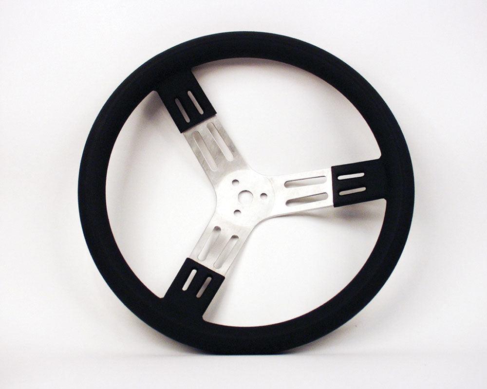 15in Steering Wheel Blk Alum Smooth Grip - Burlile Performance Products