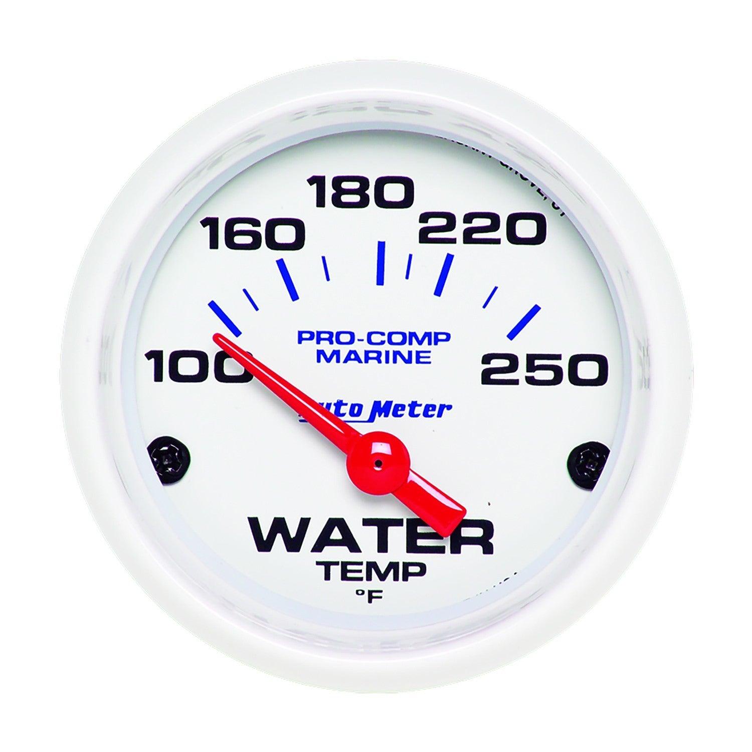 2-1/16 Water Temp Gauge 100-250F White Phantom - Burlile Performance Products