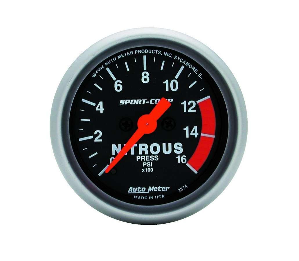 2-1/16in S/C Nitrous Press. Gauge 0-1600psi - Burlile Performance Products
