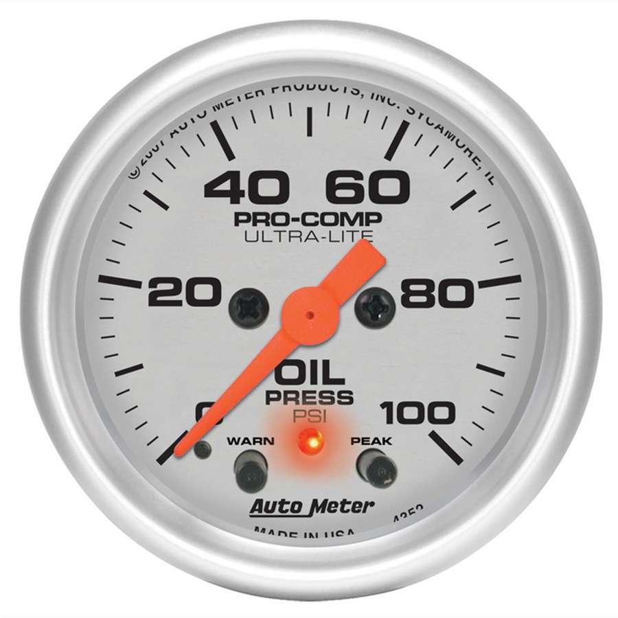 2-1/16in U/L Oil Press. Gauge w/Peak & Warning - Burlile Performance Products
