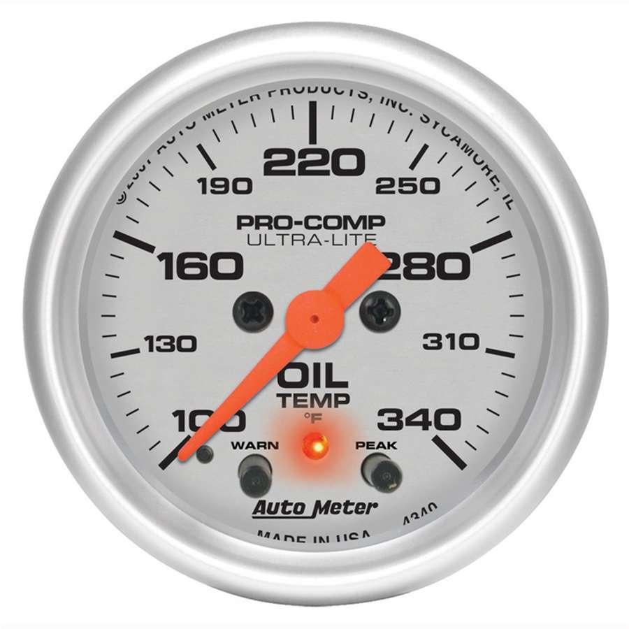 2-1/16in U/L Oil Temp Gauge w/Peak & Warning - Burlile Performance Products