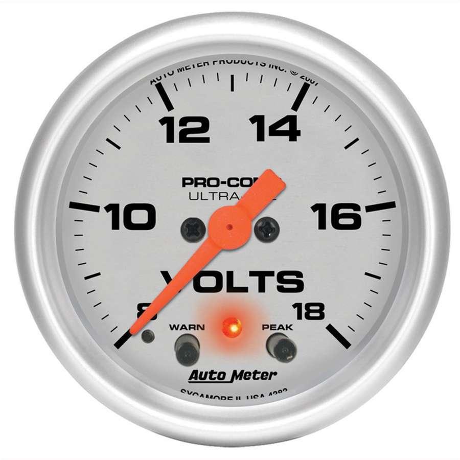 2-1/16in U/L Volt Gauge w/Peak & Warning - Burlile Performance Products