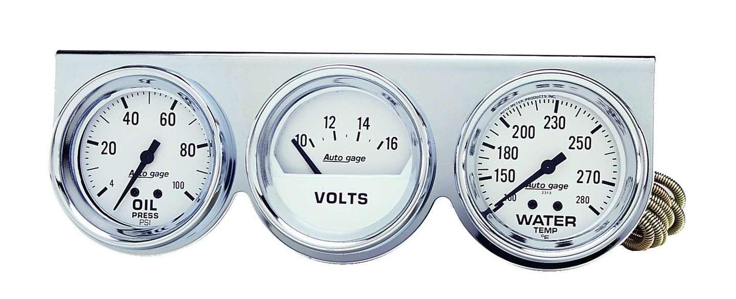 2-5/8in Oil/Volt/Water Chrome Console - Burlile Performance Products