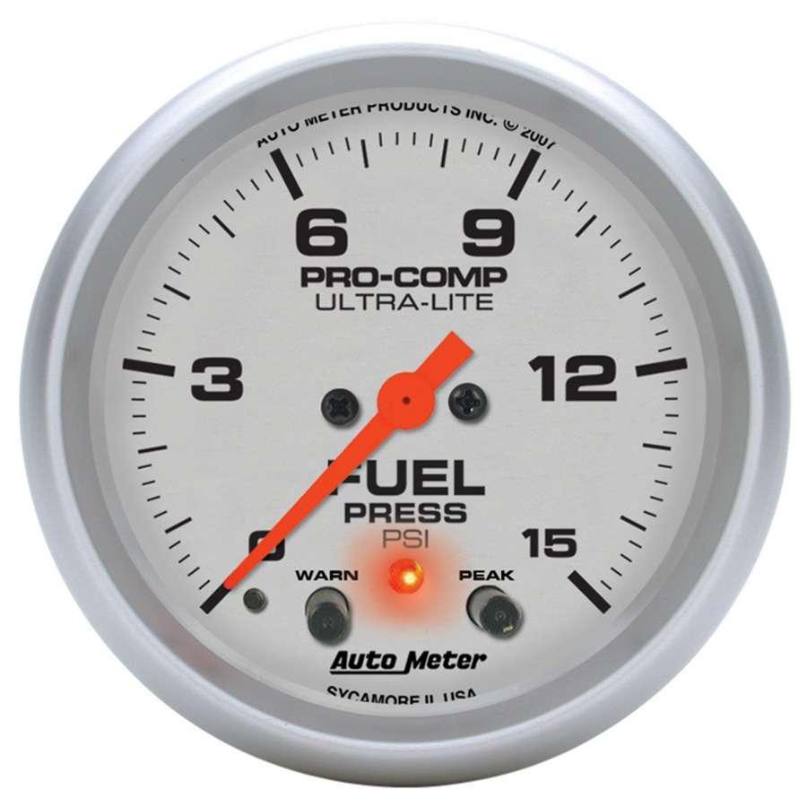 2-5/8in U/L Fuel Press. Gauge w/Peak & Warning - Burlile Performance Products