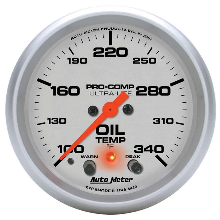 2-5/8in U/L Oil Temp Gauge w/Peak & Warning - Burlile Performance Products