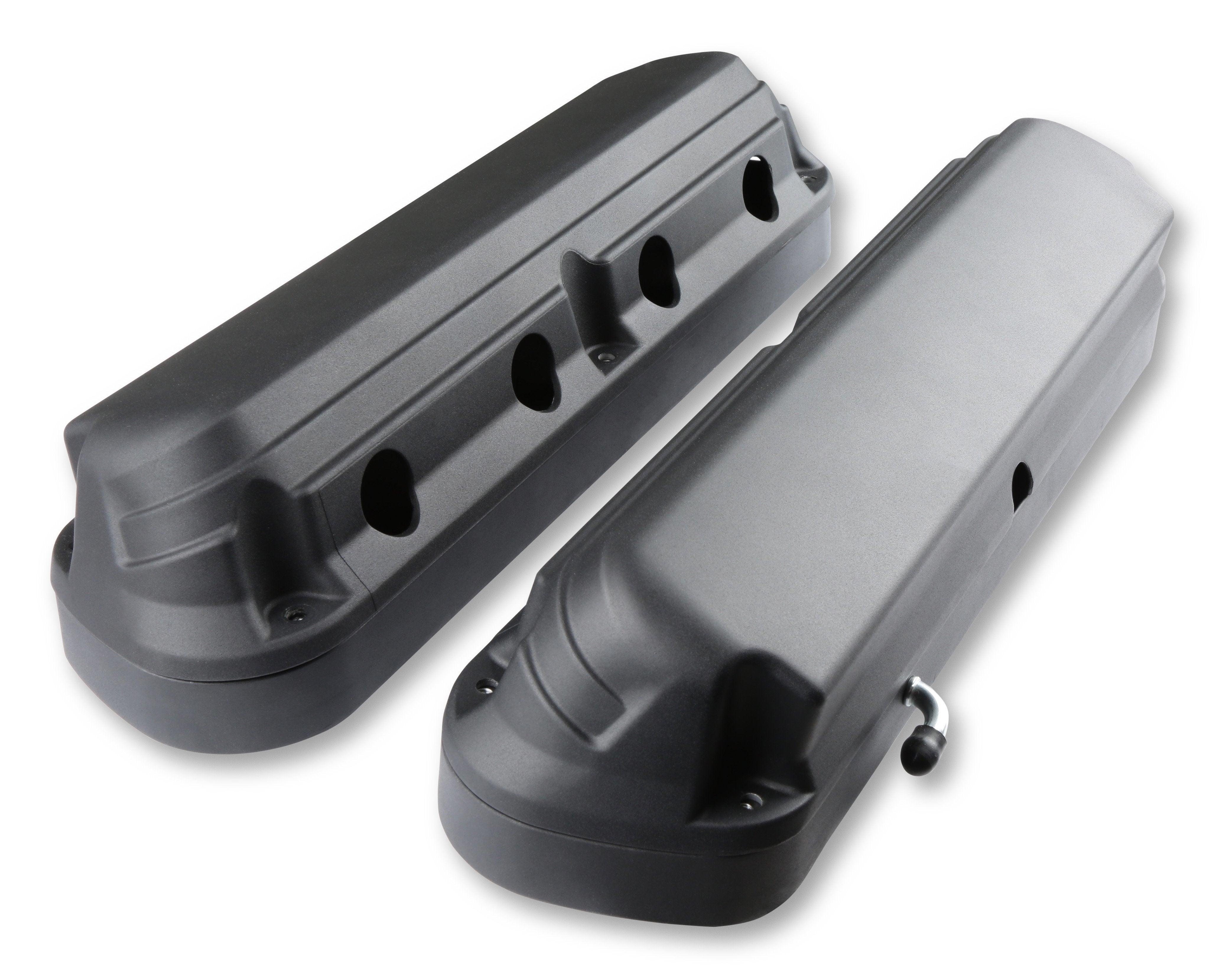 2-Piece Alm Valve Cover Set GM LS Black Finish - Burlile Performance Products