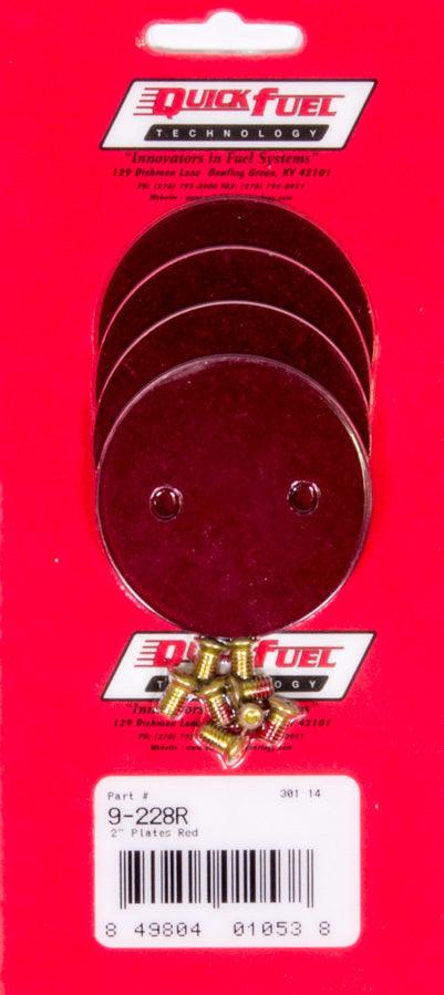 2in Throttle Plates Red Anodized (4 Pack) - Burlile Performance Products