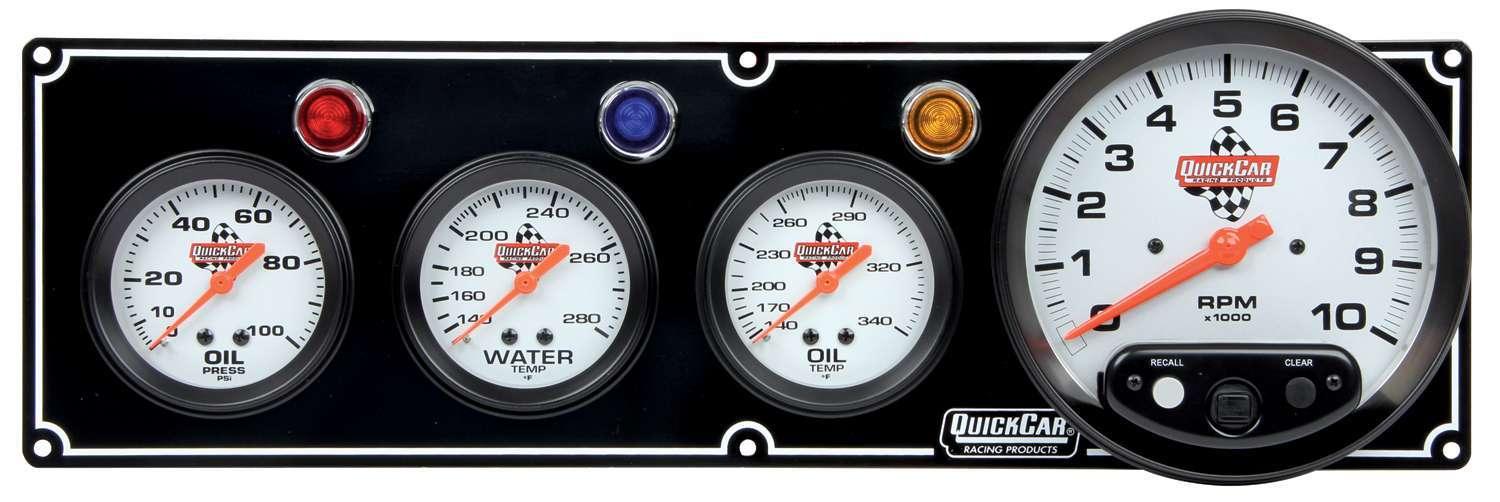 3-1 Gauge Panel OP/WT/OT w/5in Tach Black - Burlile Performance Products