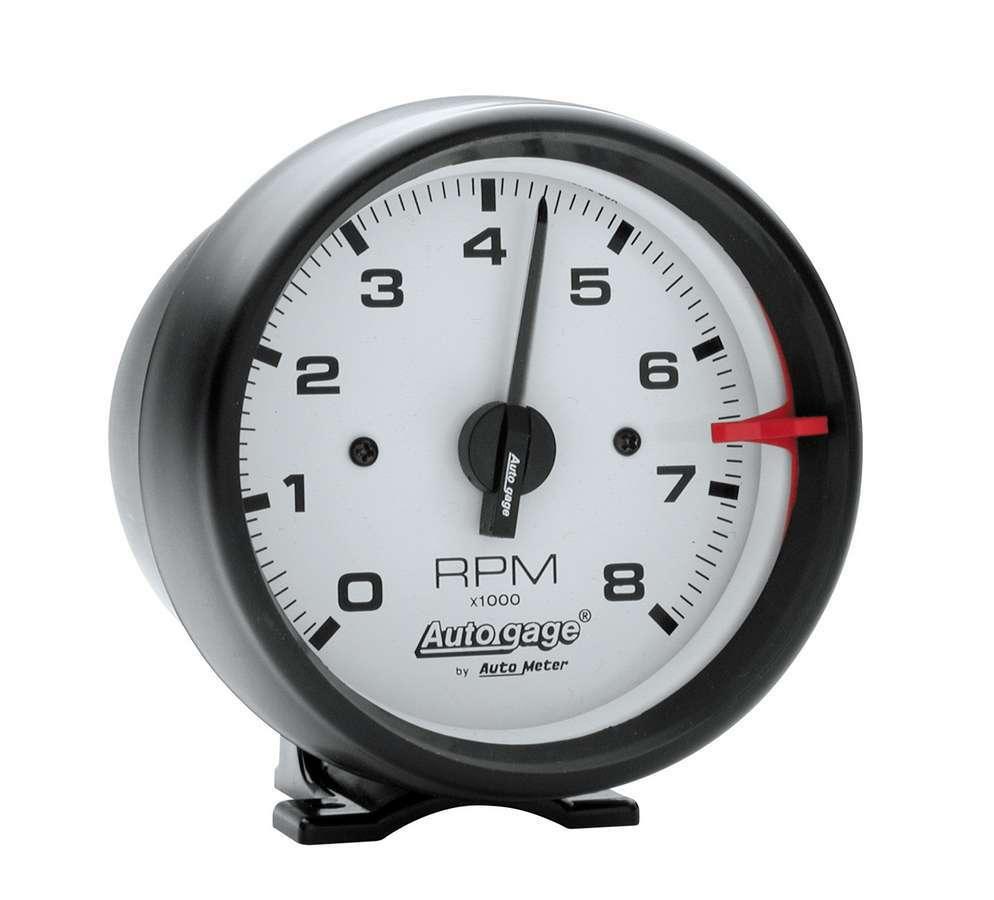 3-3/4in White Face Tach- Black Cup - Burlile Performance Products