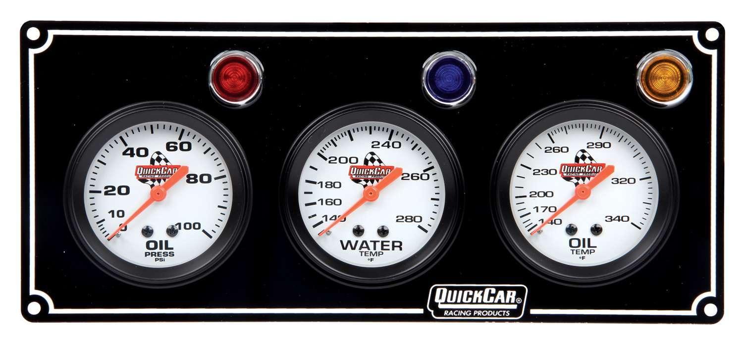 3 Gauge Panel OP/WT/OT Black - Burlile Performance Products