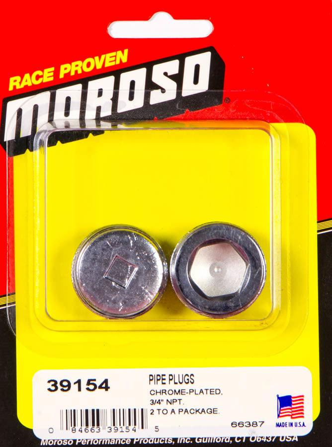 3/4in. NPT Chrome Pipe Plug 2 Per Package - Burlile Performance Products