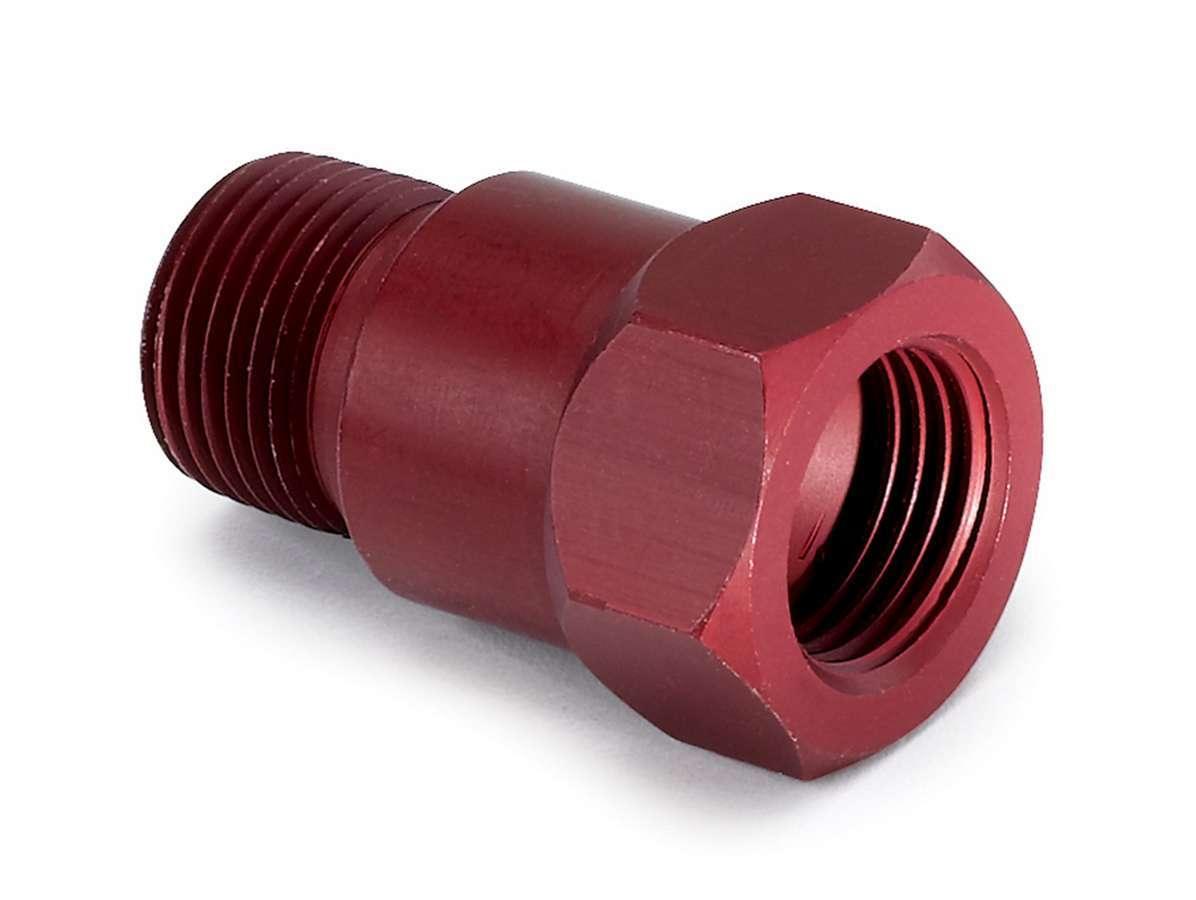 3/8in Npt Aluminum Temp. Adapter Fitting - Red - Burlile Performance Products