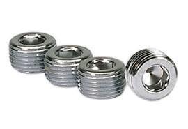 3/8in. NPT Chrome Pipe Plug 4 Per Package - Burlile Performance Products