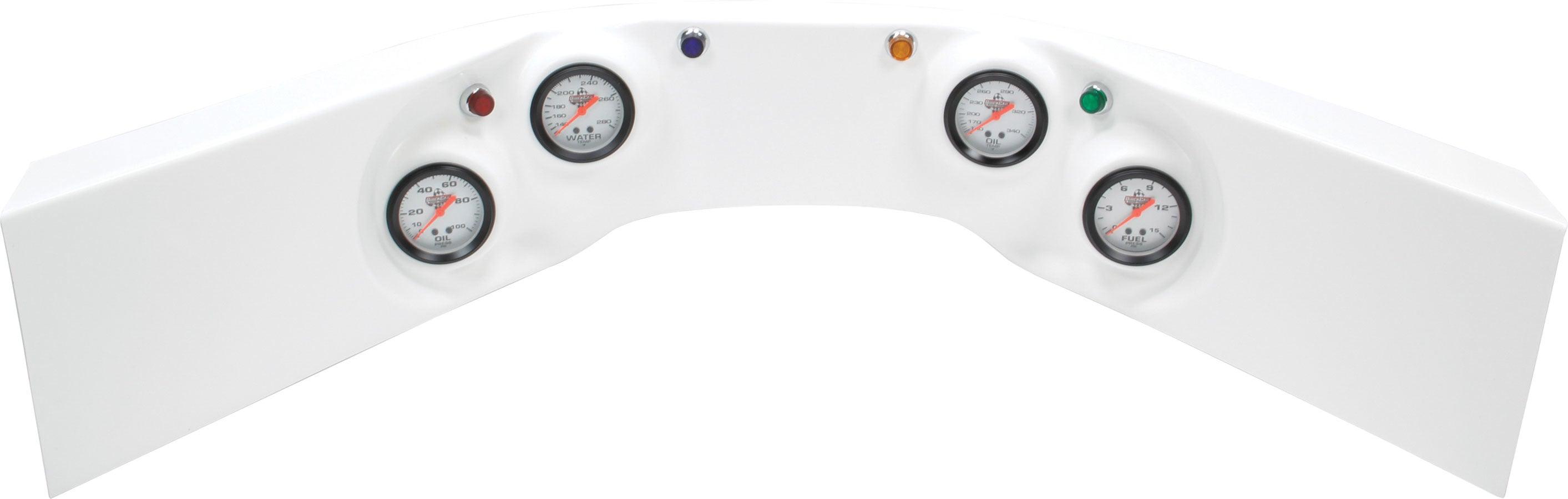 4-Gauge Molded Dash OP/WT/OT/FP White - Burlile Performance Products