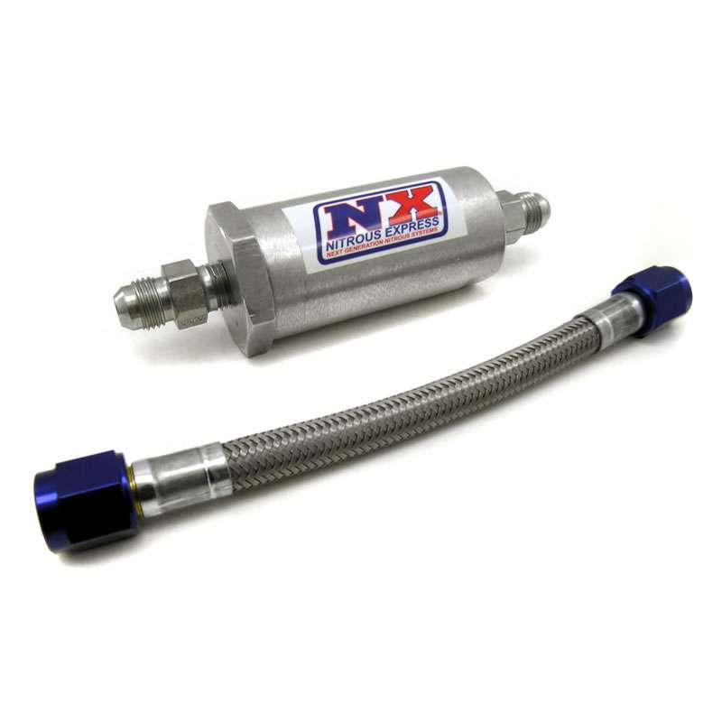 6an Pure-Flo Nitrous Filter w/7in S/S Hose - Burlile Performance Products