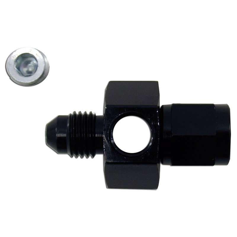 6an Swivel Gauge Adapter Fitting - Black - Burlile Performance Products