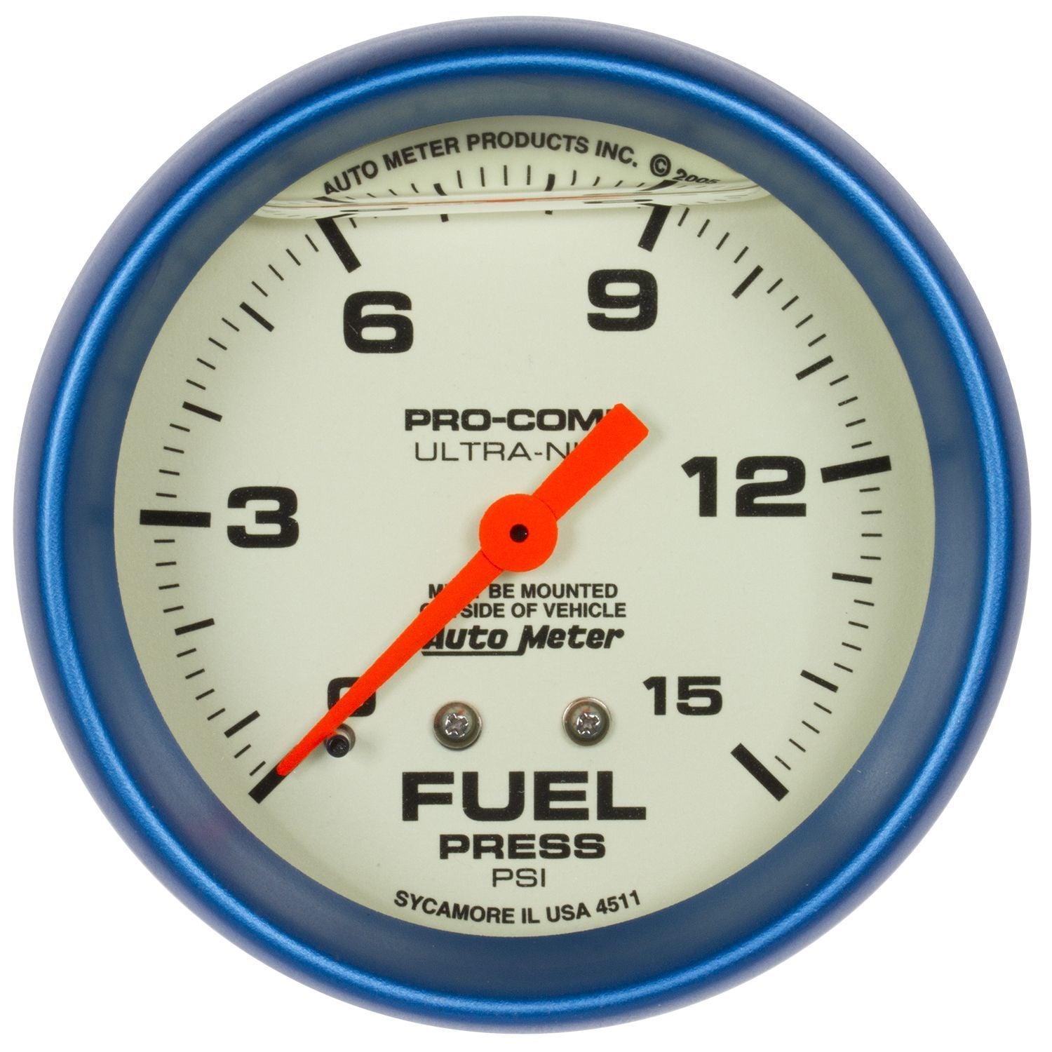 2-5/8 Ultra-Nite F/P Gauge 0-15psi - Burlile Performance Products