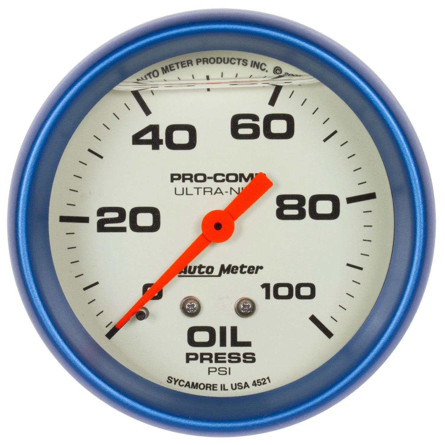 2-5/8 Ultra-Nite Oil Press. Gauge 0-100psi - Burlile Performance Products