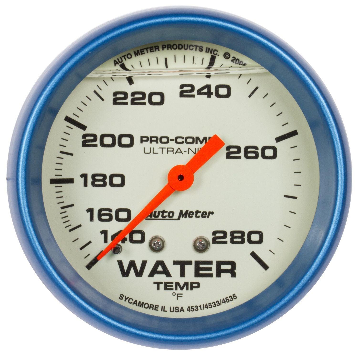 2-5/8 Ultra-Nite Water Temp Gauge 140-280 - Burlile Performance Products