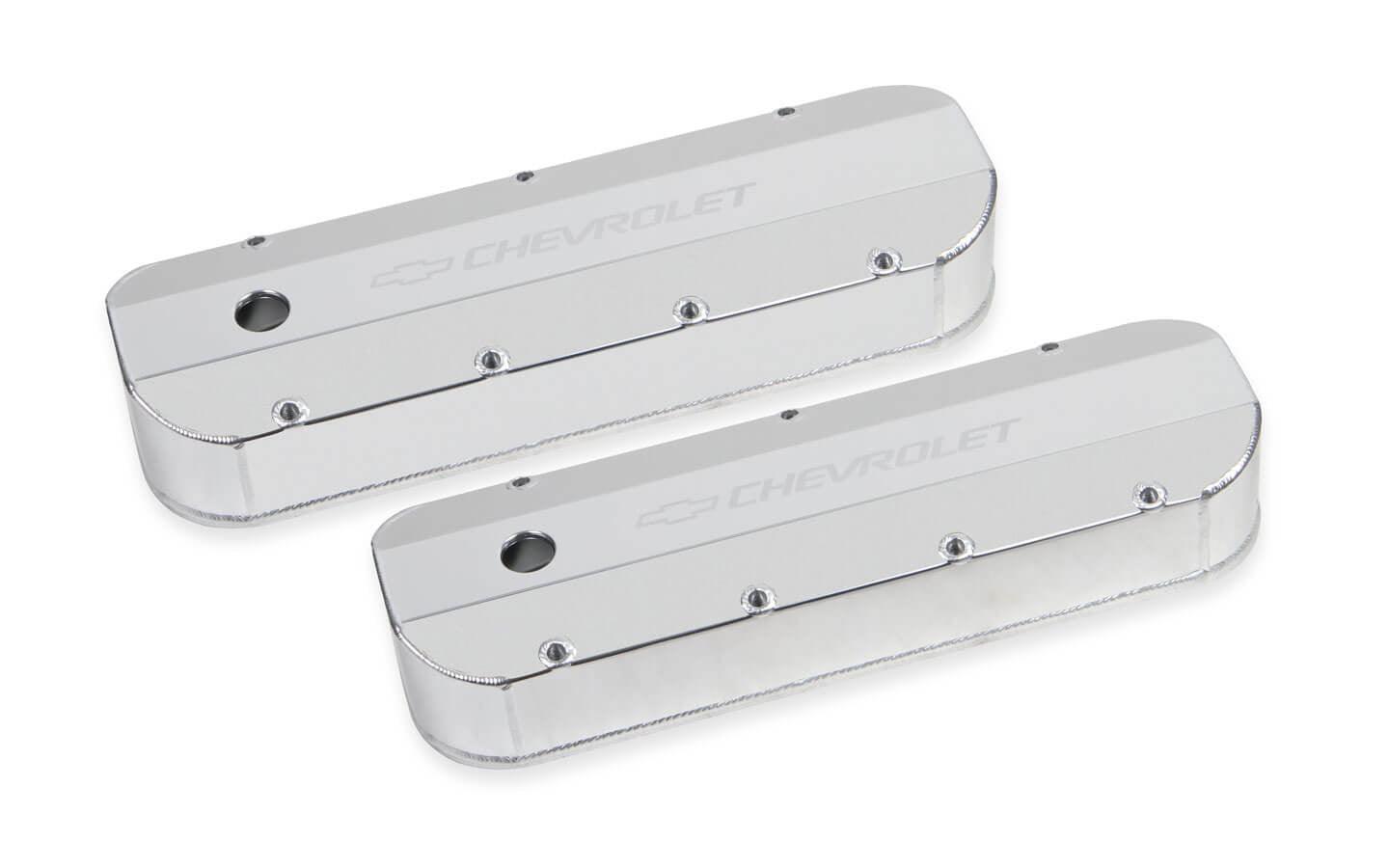 BBC Billet Rail Fab. Alm Valve Covers w/.125 Hole - Burlile Performance Products