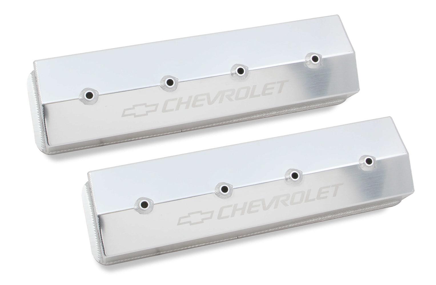 SBC Billet Rail Fab. Alm Valve Covers wo/Hole - Burlile Performance Products