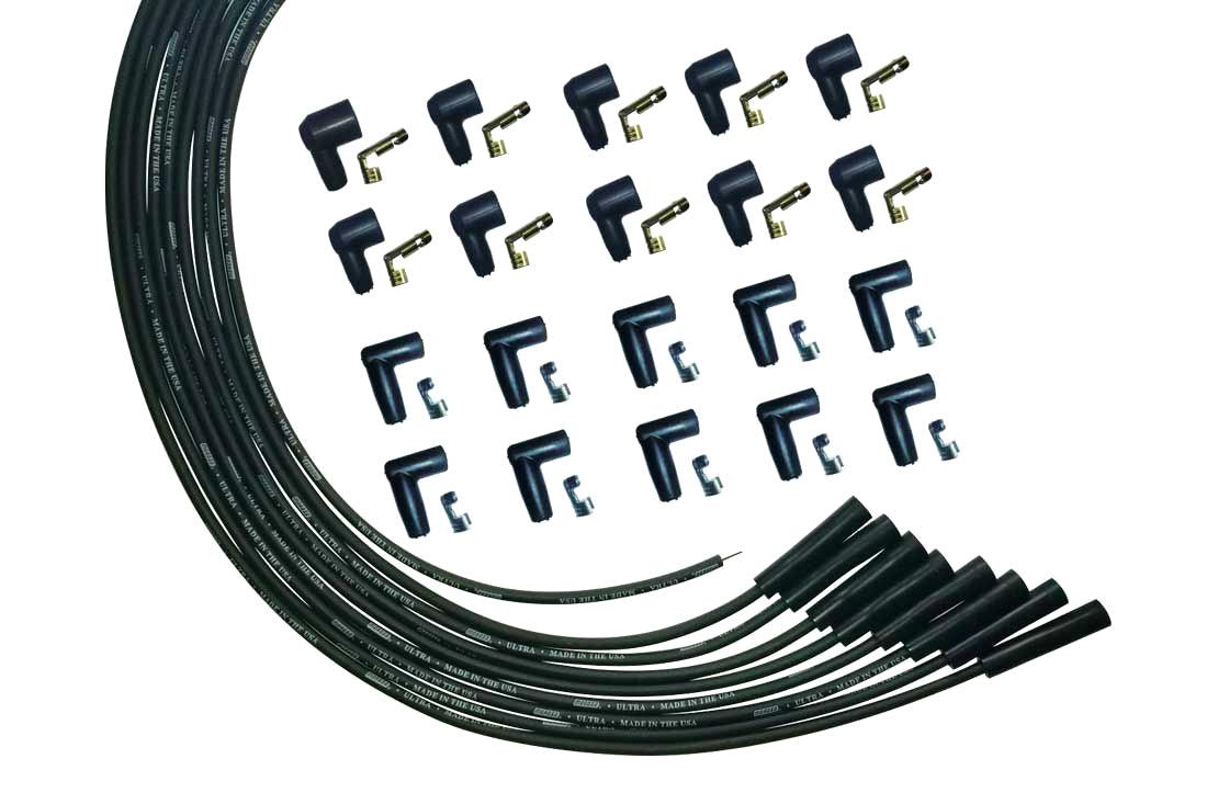 Ultra Plug Wire Set Universal V8 Black - Burlile Performance Products