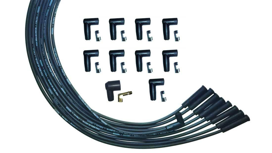 Ultra Plug Wire Set Universal V8 Black - Burlile Performance Products