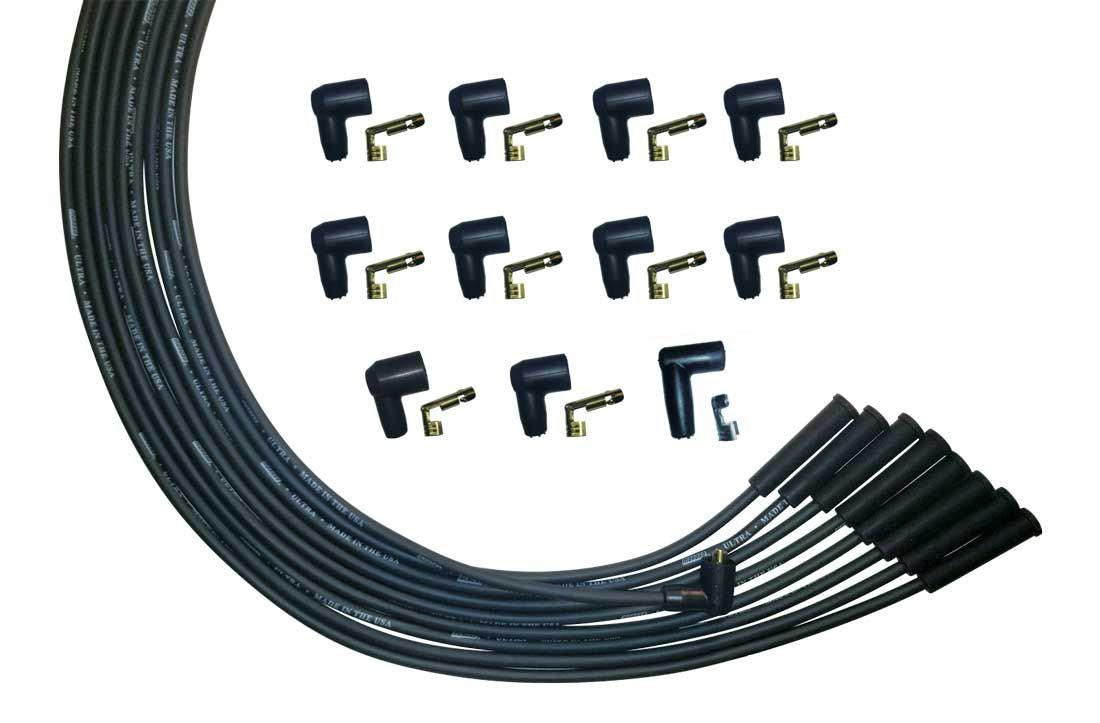 Ultra Plug Wire Set Universal V8 Black - Burlile Performance Products