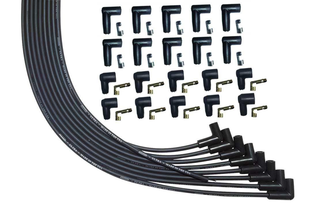 Ultra Plug Wire Set Universal V8 Black - Burlile Performance Products