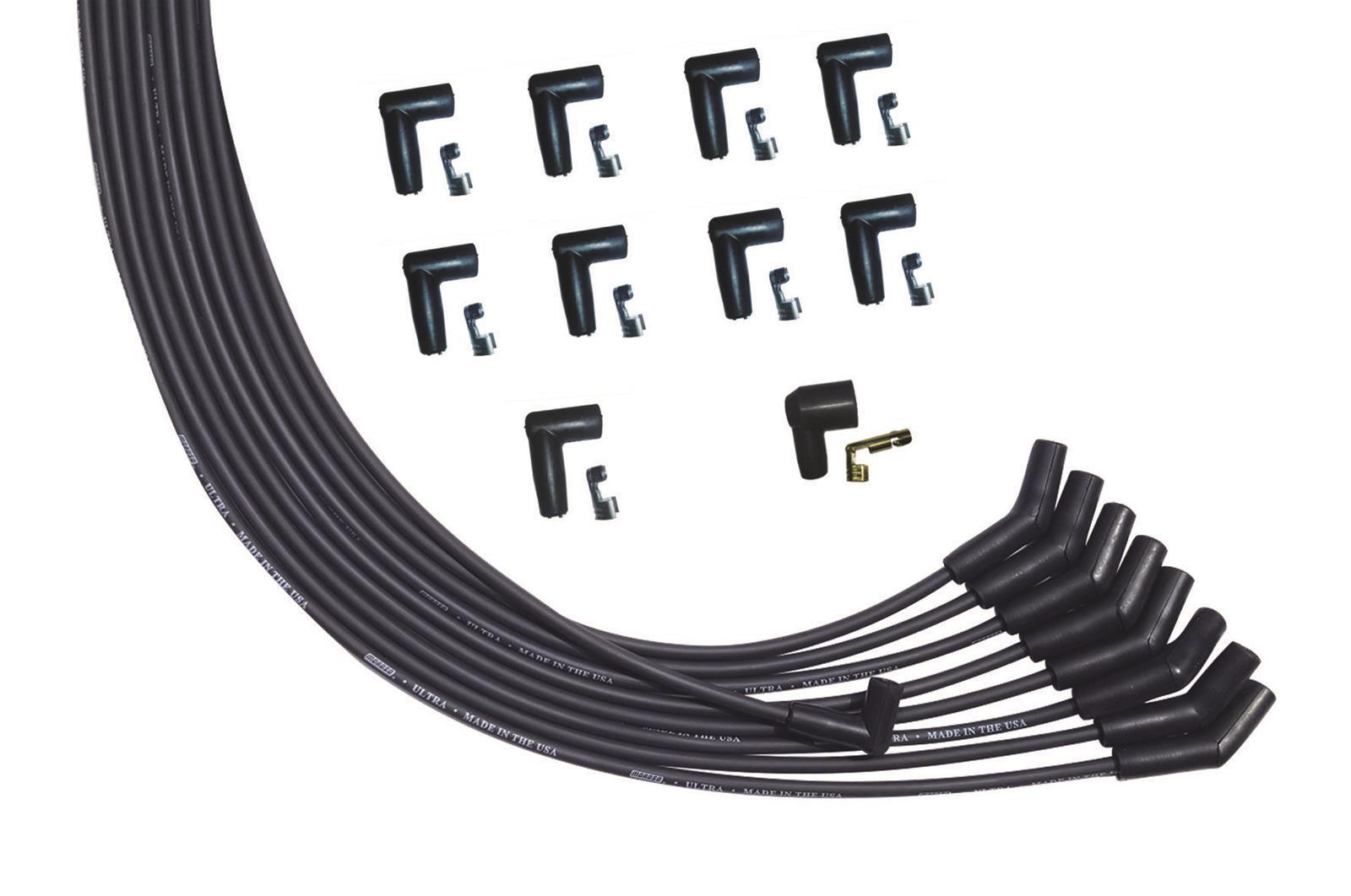 Ultra Plug Wire Set Universal V8 Black - Burlile Performance Products