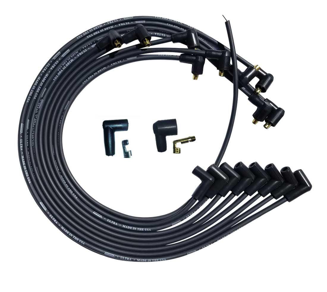 Ultra Plug Wire Set SBC Under V/C Black - Burlile Performance Products