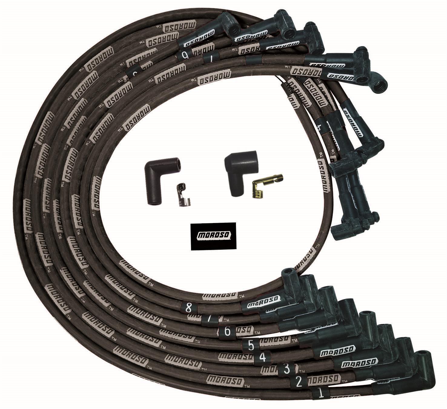 Ultra Plug Wire Set SBC Under V/C Black - Burlile Performance Products