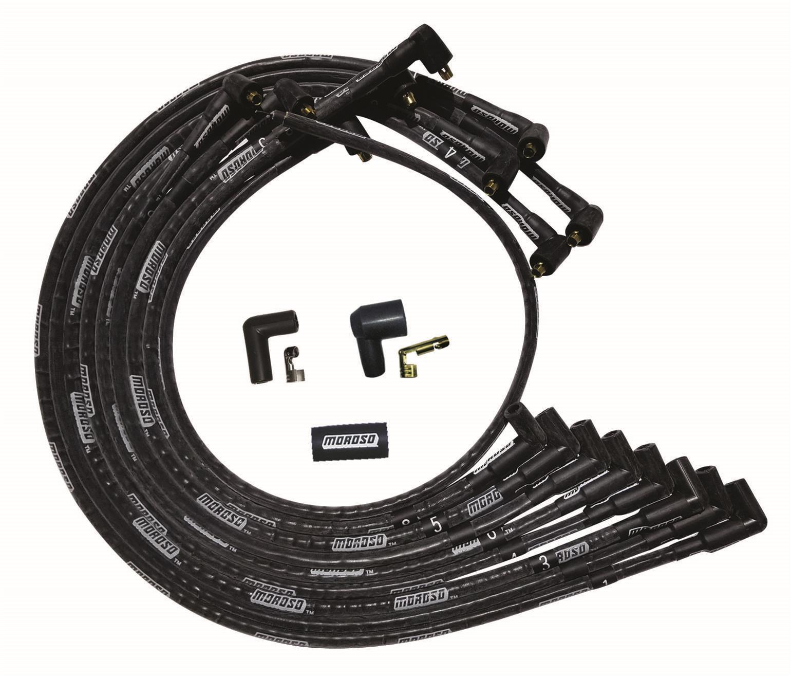 Ultra Plug Wire Set SBC Under V/C Black - Burlile Performance Products