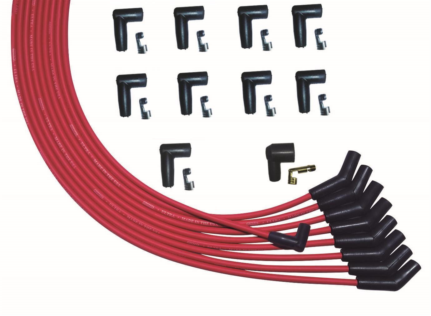 Ultra Plug Wire Set Universal V8 Red - Burlile Performance Products