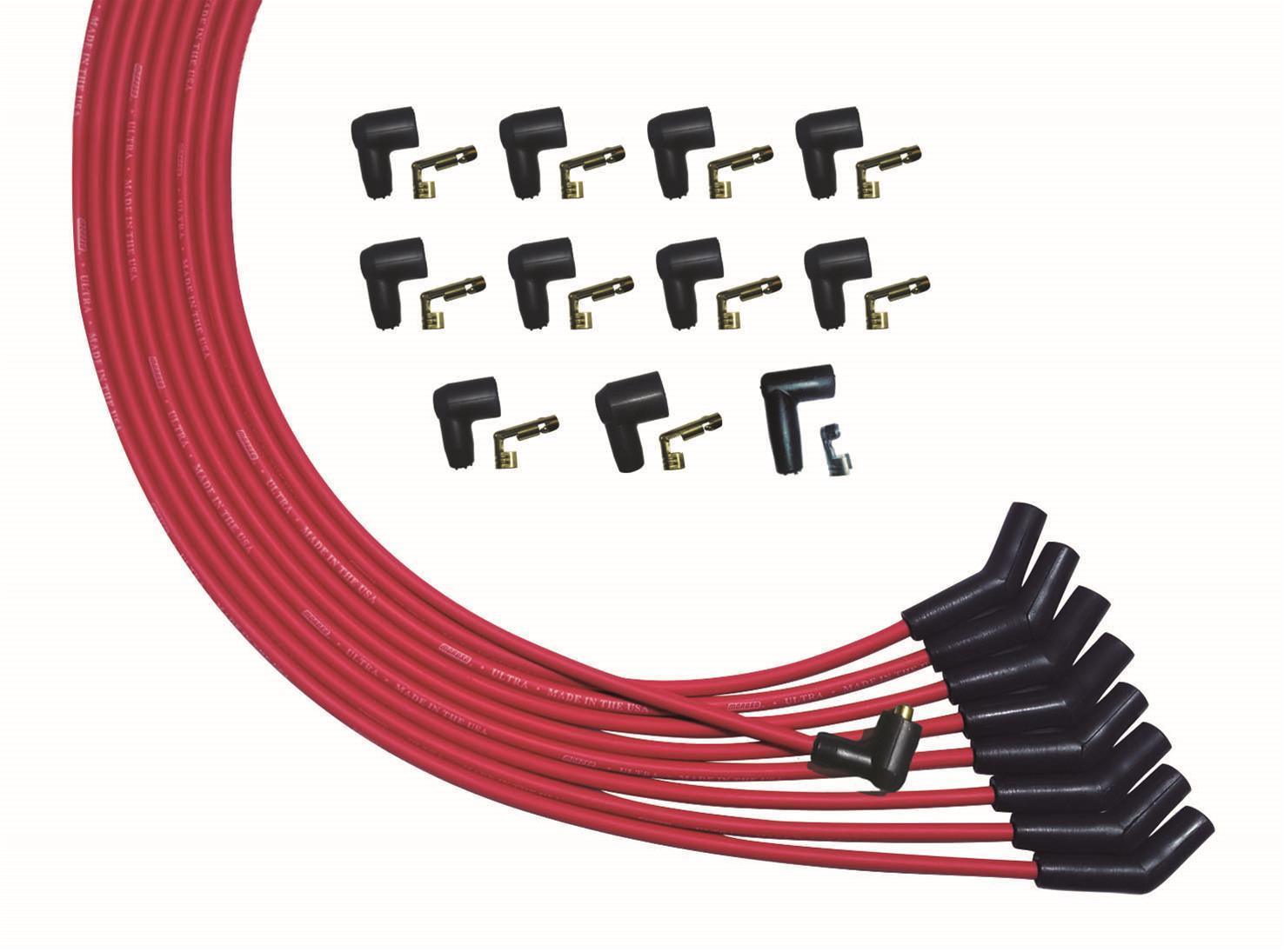 Ultra Plug Wire Set Universal V8 Red - Burlile Performance Products