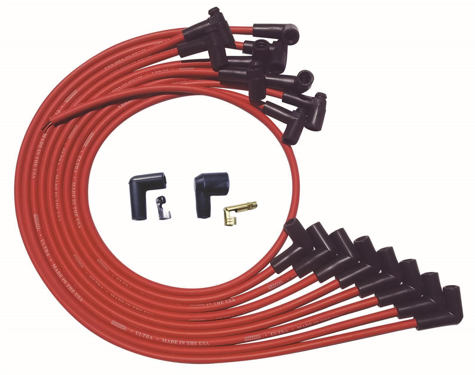 Ultra Plug Wire Set SBC Over V/C Red - Burlile Performance Products