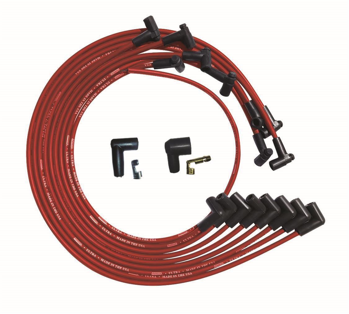 Ultra Plug Wire Set SBC Under V/C Red - Burlile Performance Products