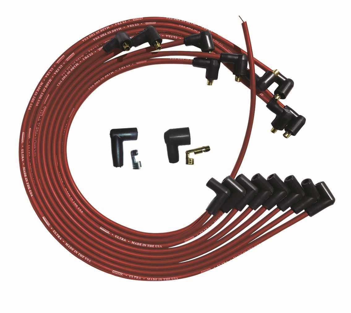Ultra Plug Wire Set SBC Under V/C Red - Burlile Performance Products